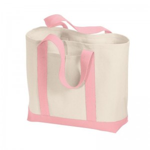 Heavy Canvas Twill Two Tone Shopping Tote Bag